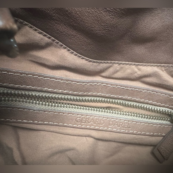 Gerard Darel French brown leather besace bandoulière saddle crossbody handbag - Picture 5 of 5